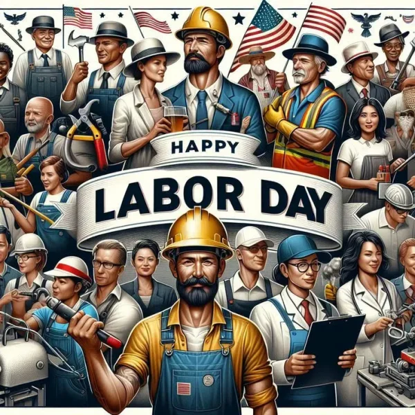 May be an image of text that says 'อ HAPPY LABOR DAY'