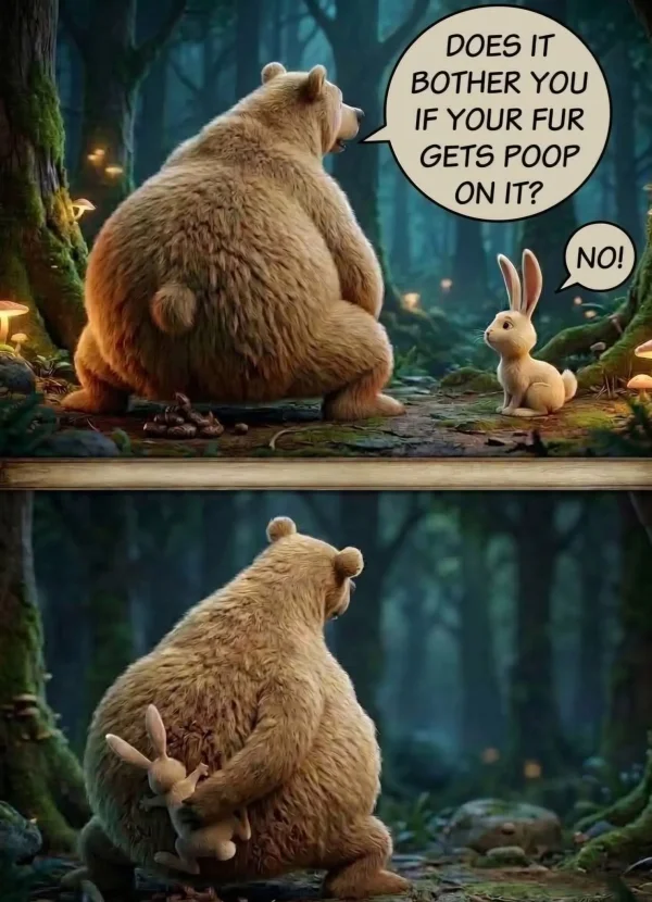 May be an image of text that says 'DOES IT BOTHER YOU IFYOURFUR IF YOUR FUR GETS POOP ON IT? NO!'