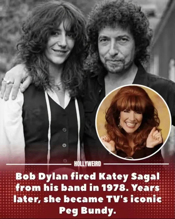 May be an image of text that says 'HOLLYWEIRD Bob Dylan fired Katey Sagal from his band in 1978 Years later, she became τν'ς iconic Peg Bundy.'