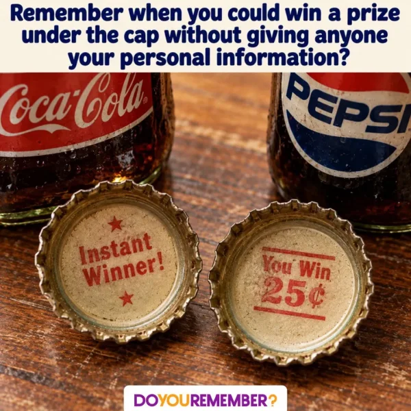 May be an image of text that says 'Remember when you could win a prize under the cap without giving anyone your personal information? oca-Coll PEPS Instant Winner! You Win, 25 DOYOUREMEMBER?'