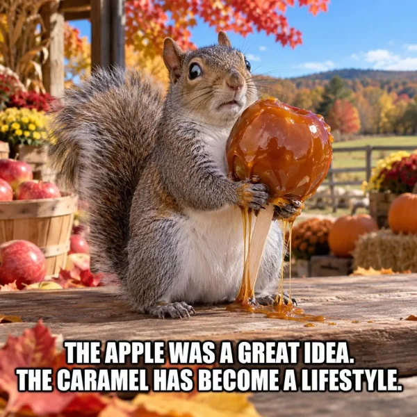 May be an image of chipmunk, apple and text