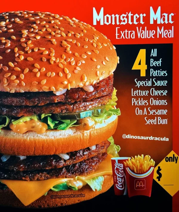 May be an image of burger and text